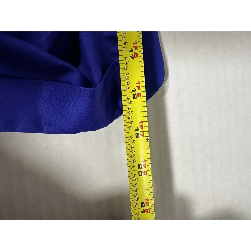 Morcouture Mens Royal Blue‎ High Collar French Cuff Dress Shirt Hidden Placket
